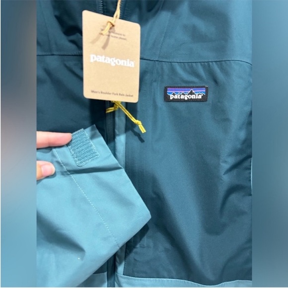 Patagonia Men's XXL Boulder Fork Rain Jacket Wetland Blue Teal NWT Waterproof - Picture 4 of 9